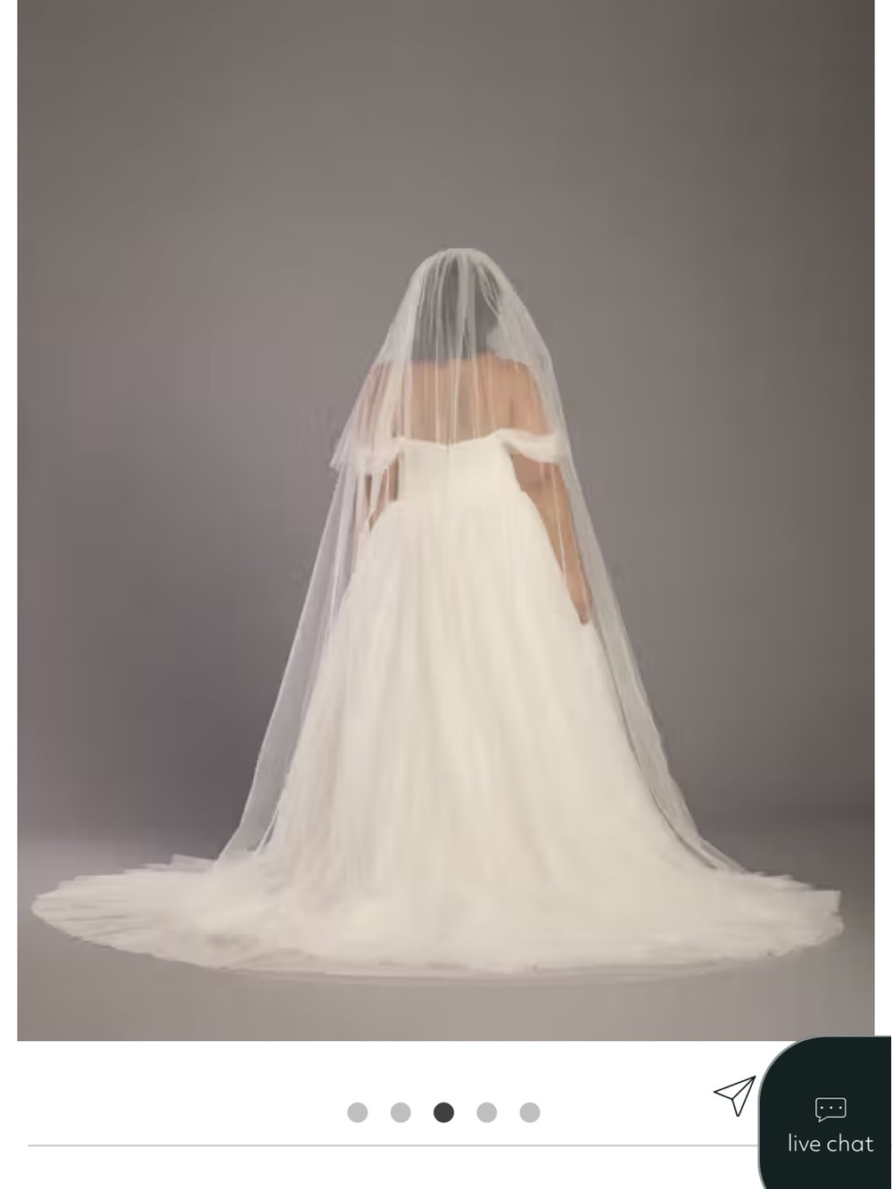 David's Bridal Ivory Two-Tier Raw Edge Cathedral Veil